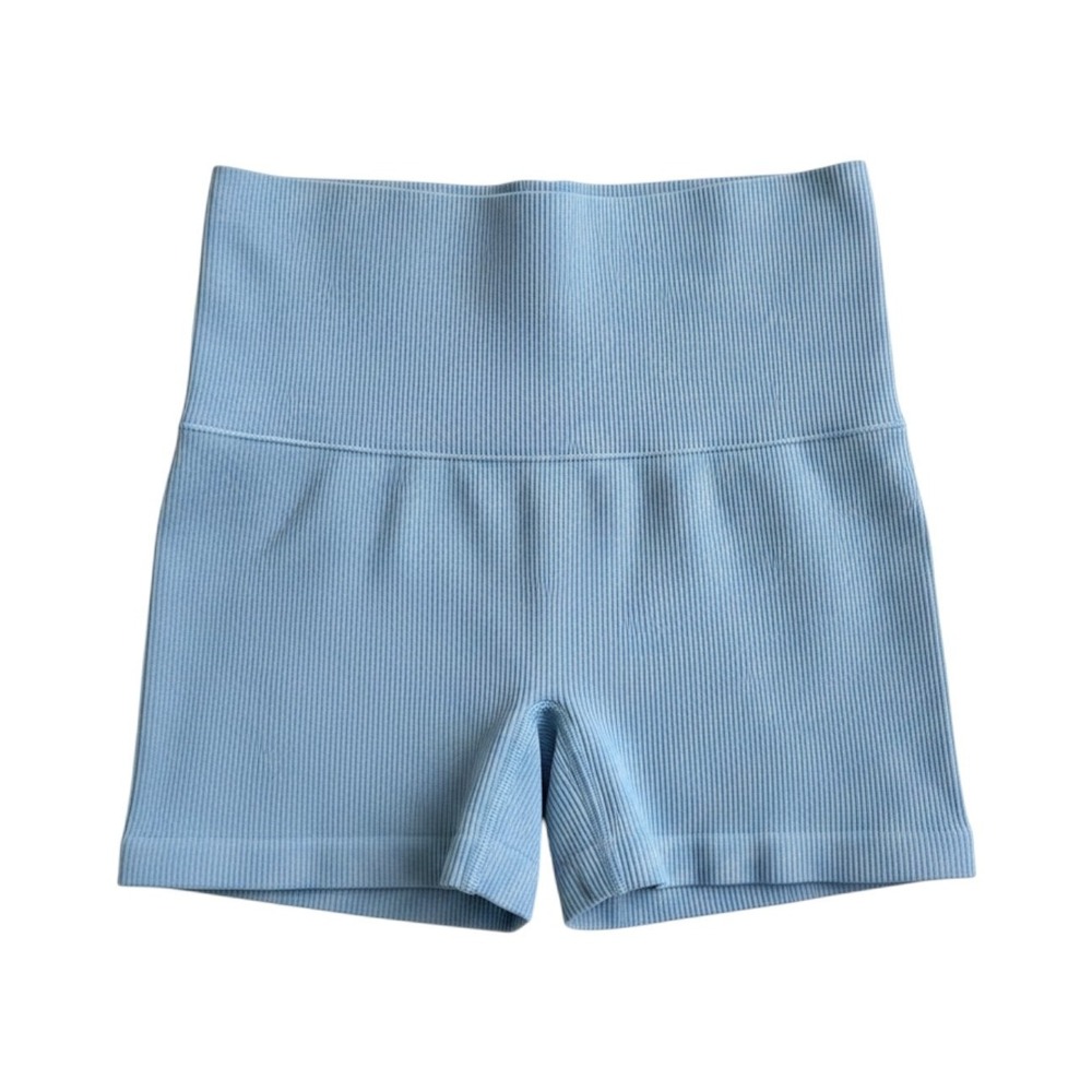 Tna Aritzia Ribbed Seamless High Waisted 3" Mini Shorts Light Blue XS 82070